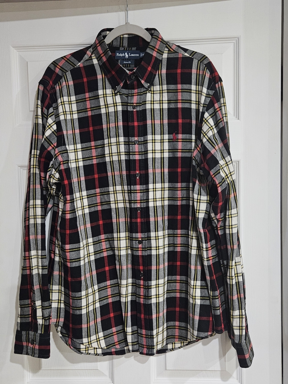 Ralph Lauren Custom Fit Flannel Shirt Men's XL Plaid Multicolor Long Sleeve